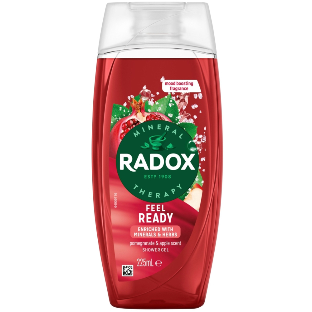 Radox Mineral Therapy Feel Ready Pomegranate and Apple Scent Shower Gel 225ml 6 Pack Image 4