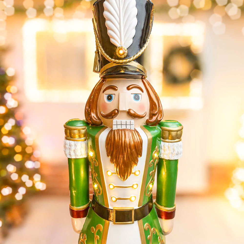 The Christmas Centre Red White and Green LED Lights Traditional Nutcracker Soldier 5.5ft Image 3