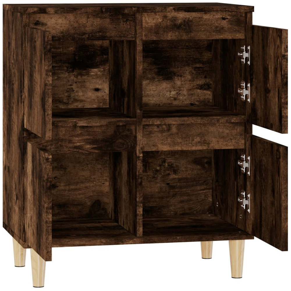 vidaXL 4 Door Smoked Oak Sideboard Image 6