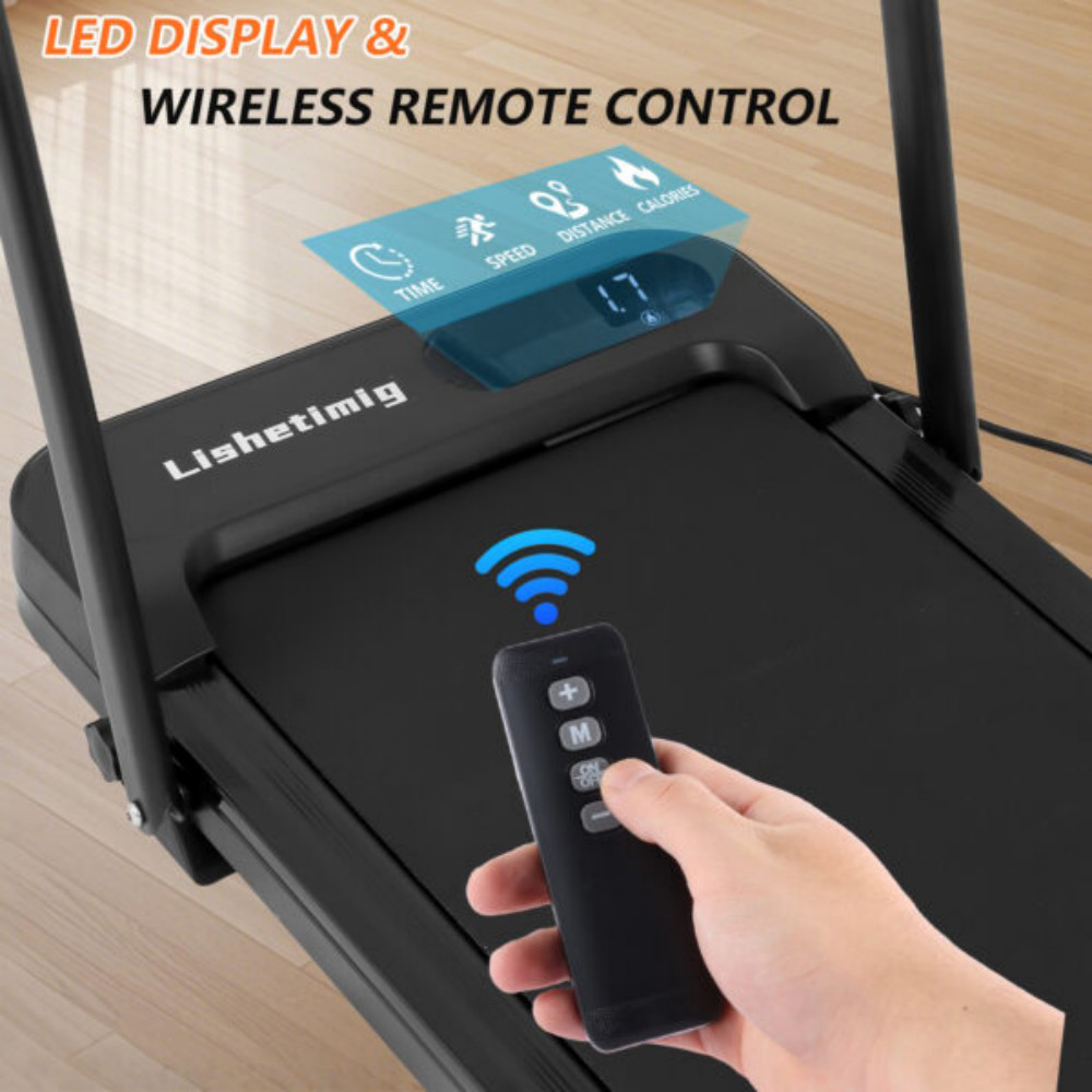 Willowmare 2.5HP Foldable Handrail Treadmill with Remote and LED Display Image 6