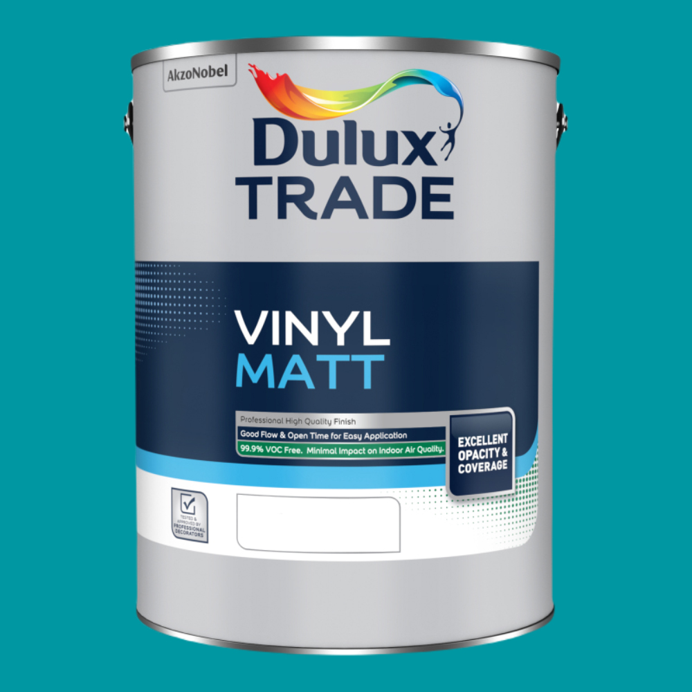 Dulux Trade Teal Touch Walls and Ceilings Vinyl Matt Paint 5L Image 2