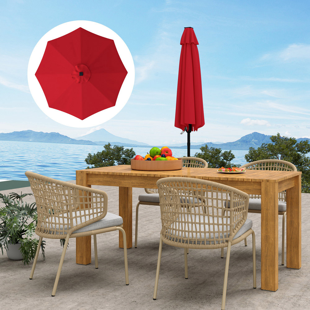 Outsunny Red Parasol Replacement Canopy 300cm Image 3