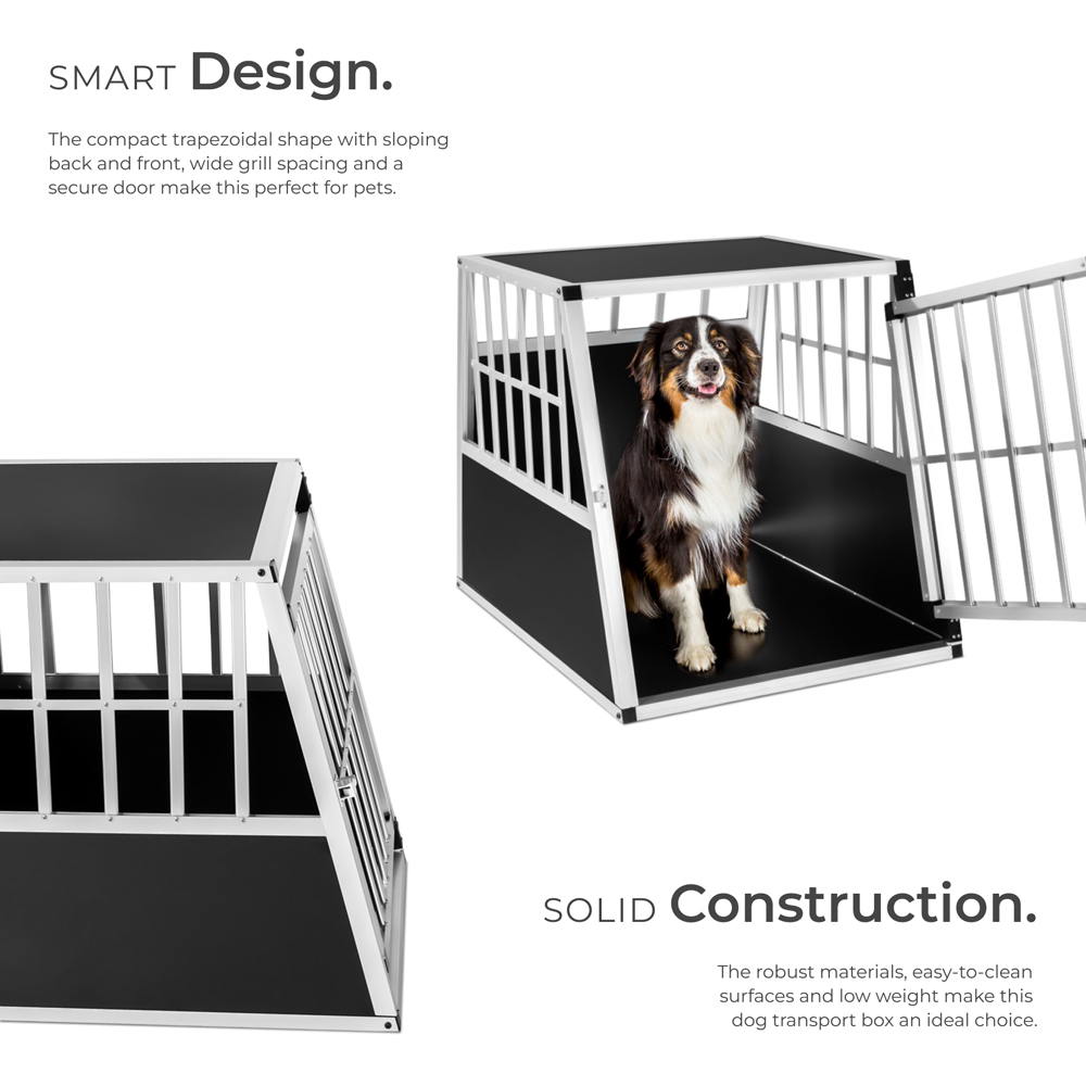 tectake Black Lockable Dog Crate Image 3