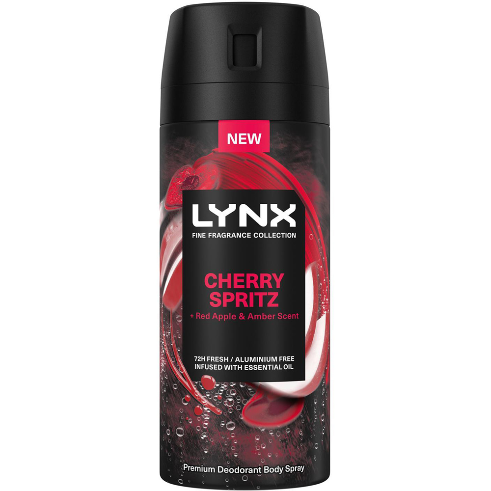 Lynx Fine Fragrance Men's Cherry Spritz 72H Freshness Deodorant Body Spray 150ml 18 Pack Image 4