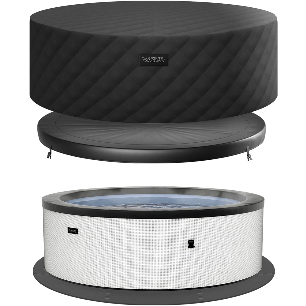 Wave Spas Tahoe 4 Person Pebble White Eco Foam Hot Tub with EnergySave Bundle Image 3