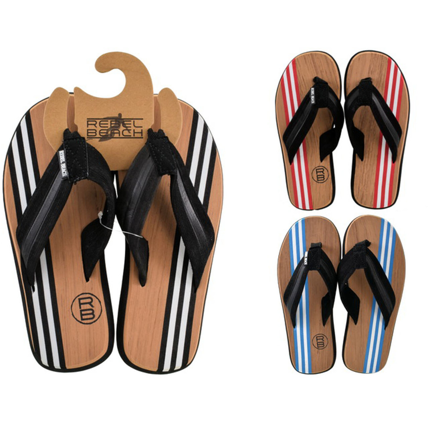 Wood Look Flip Flops - 3 Image