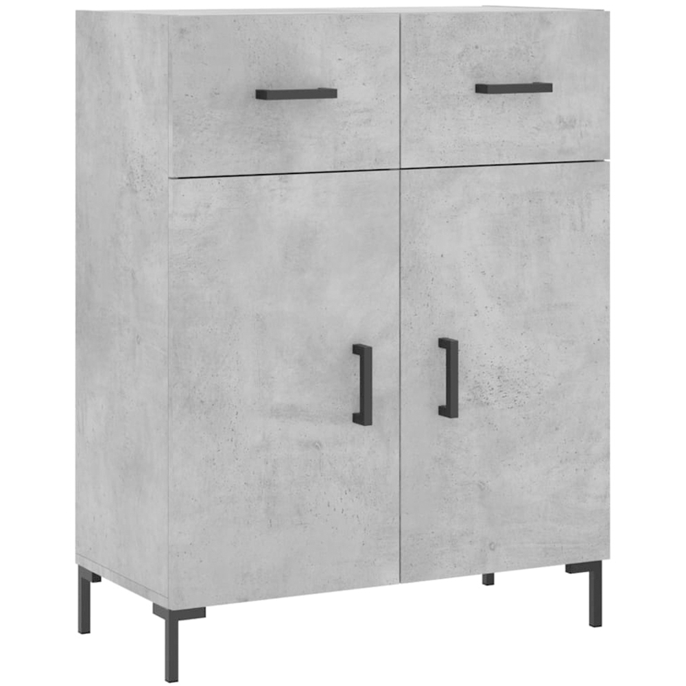 vidaXL 4 Door 2 Drawer Concrete Grey Highboard Image 7