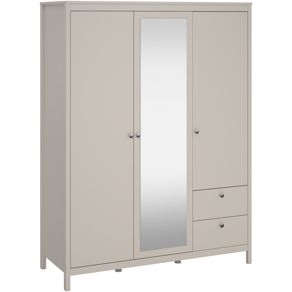 Florence Madrid 3 Door 2 Drawer Cashmere Wardrobe with Mirror Image 2