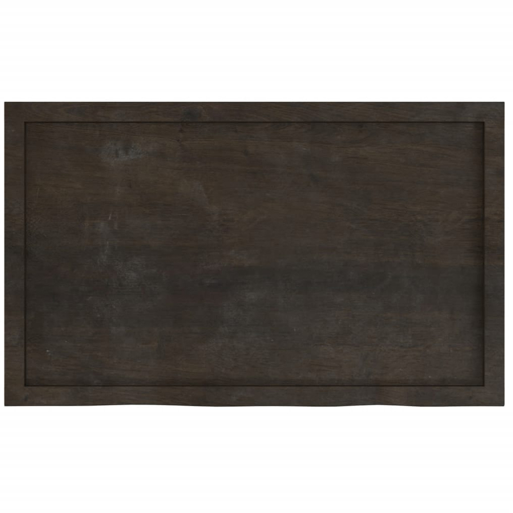 vidaXL 100 x 60 x 6cm Dark Brown Treated Solid Wood Oak Wall Shelf Image 4