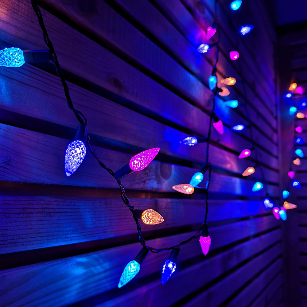Samuel Alexander 150 Rainbow LED Pine Cone Christmas Light 7.5m Image 1