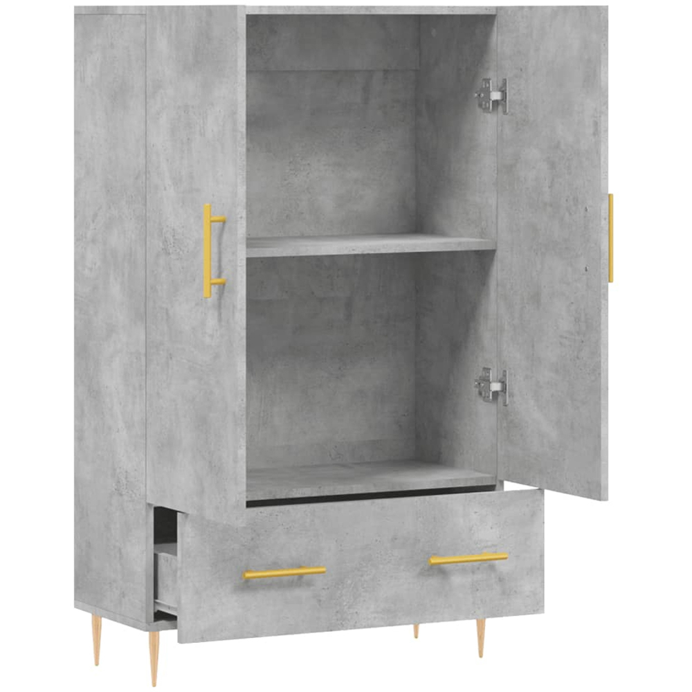 vidaXL 2 Door Single Drawer Concrete Grey Highboard Image 5