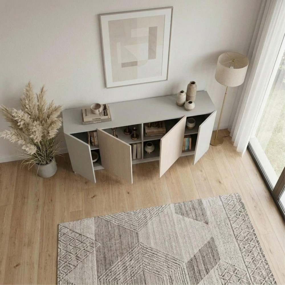 Decortie Victor 4 Door Sandstone Console Table Image 4