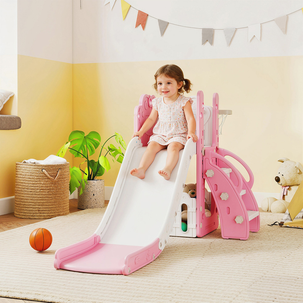 Tommy Toys AIYAPLAY 5-in-1 Pink Frog Toddler Playset with Basketball Hoop and Telescope Image 2