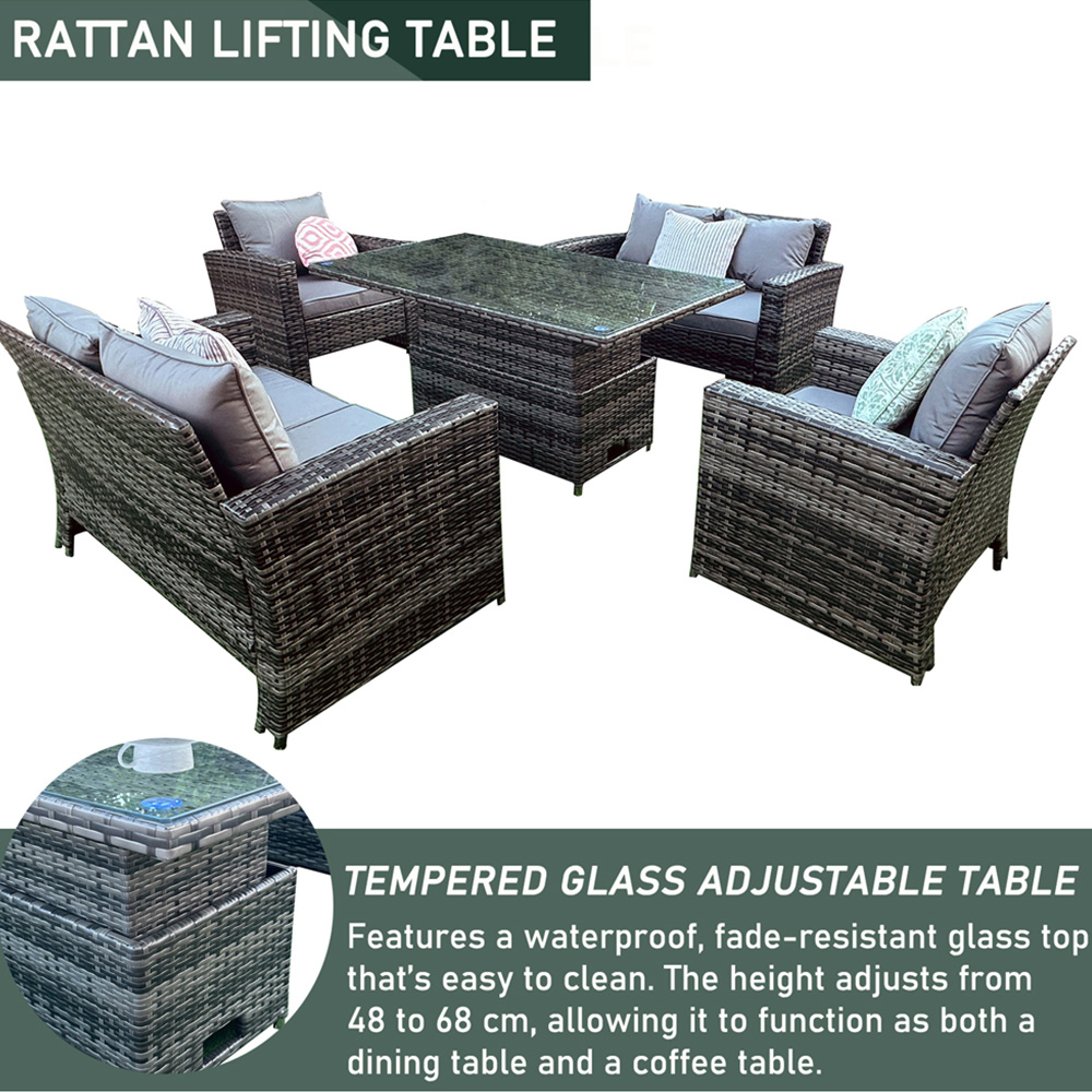 Florence 6 Seater Rattan Garden Lounge Set Image 7