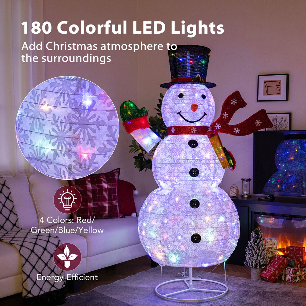 Costway LED Snowman Outdoor Christmas Decoration 6ft Image 6