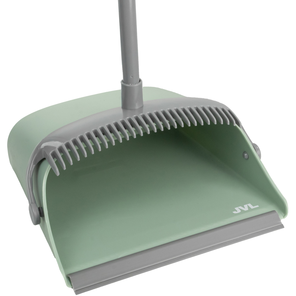 JVL Green Long Handle Lobby Dust Pan and Brush Set Image 5