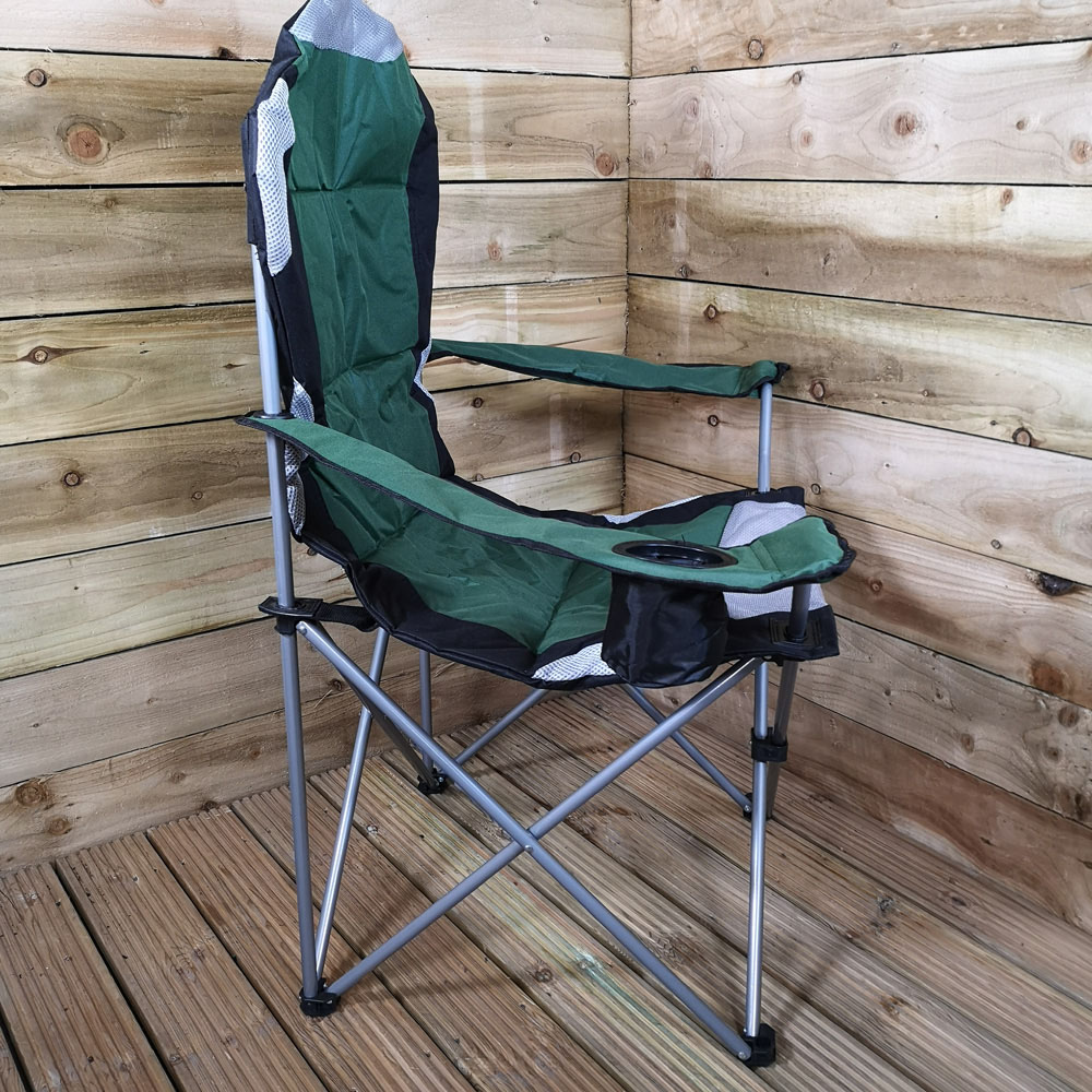 Samuel Alexander Green Luxury Padded Folding Camping Chair Image 6