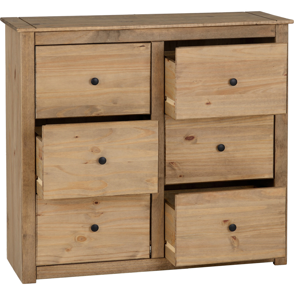 Seconique Panama 6 Drawer Natural Wax Chest of Drawers Image 4