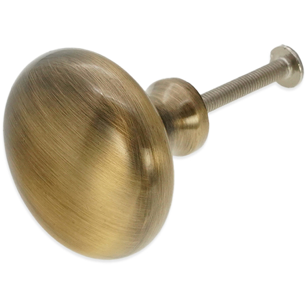 Spira Brass Mushroom Antique Brass Large 38mm Cupboard Knob Image 3