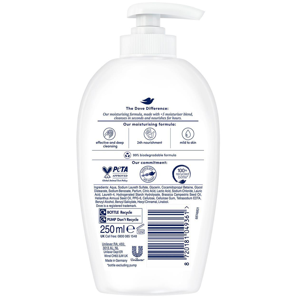 Dove Care & Protect Deep Cleansing Anti Bacterial Hand Wash 250ml 36 Pack Image 4