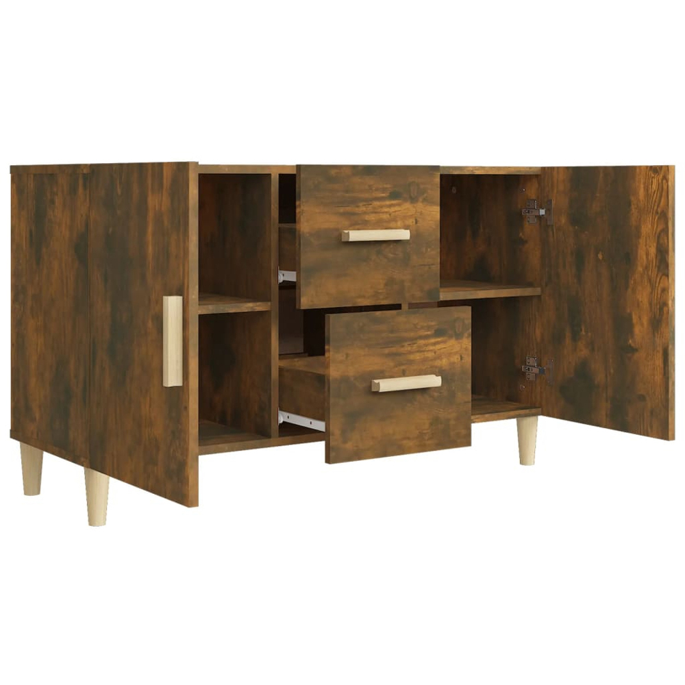 vidaXL 2 Door 2 Drawer Smoked Oak Sideboard Image 5