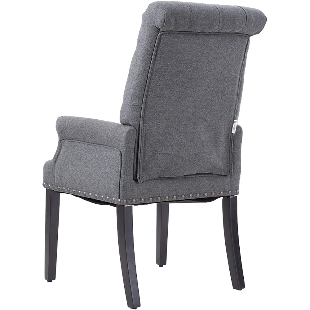 Living and Home Grey Vintage Nailhead Tufted Dining Chair Image 5