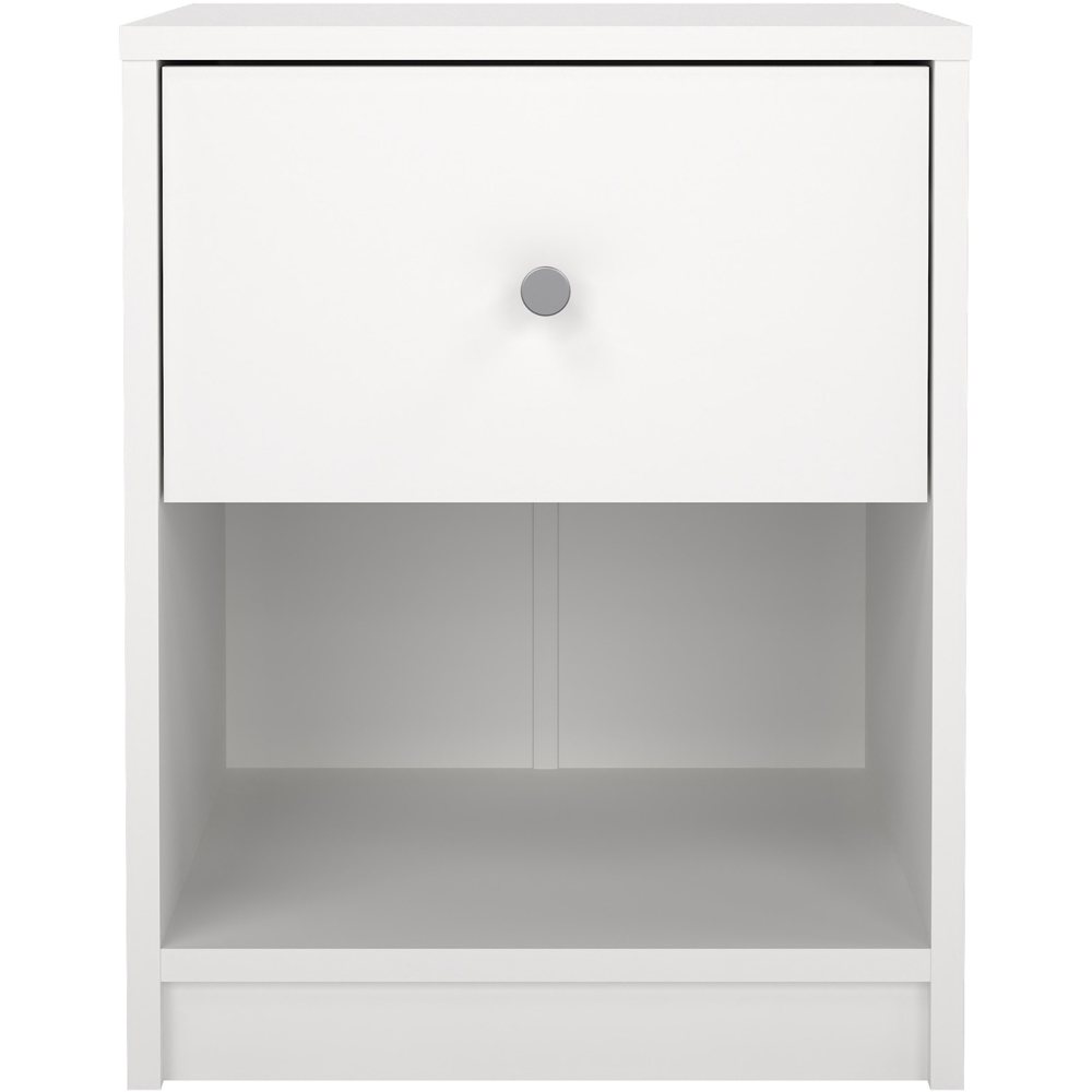Furniture To Go May Single Drawer White Bedside Table Image 3