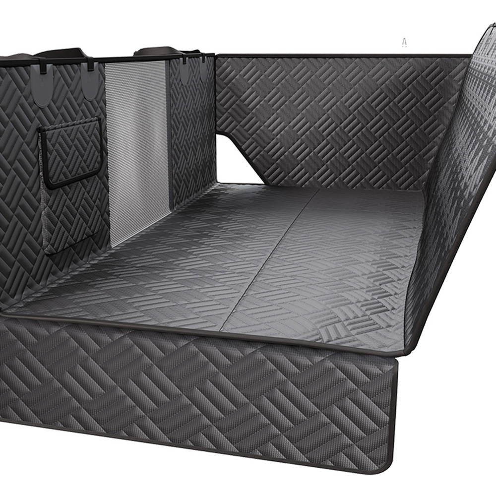 H&O Direct 42.5 x 59 x 128cm Black Waterproof Pet Car Back Seat Cover with Safety Belt Image 2