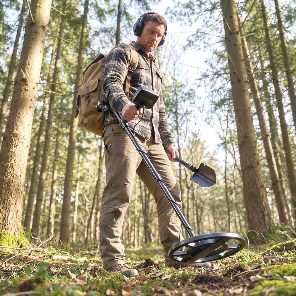 Outsunny Black 5 Mode Foldable Metal Detector with Waterproof Search Coil Image 2