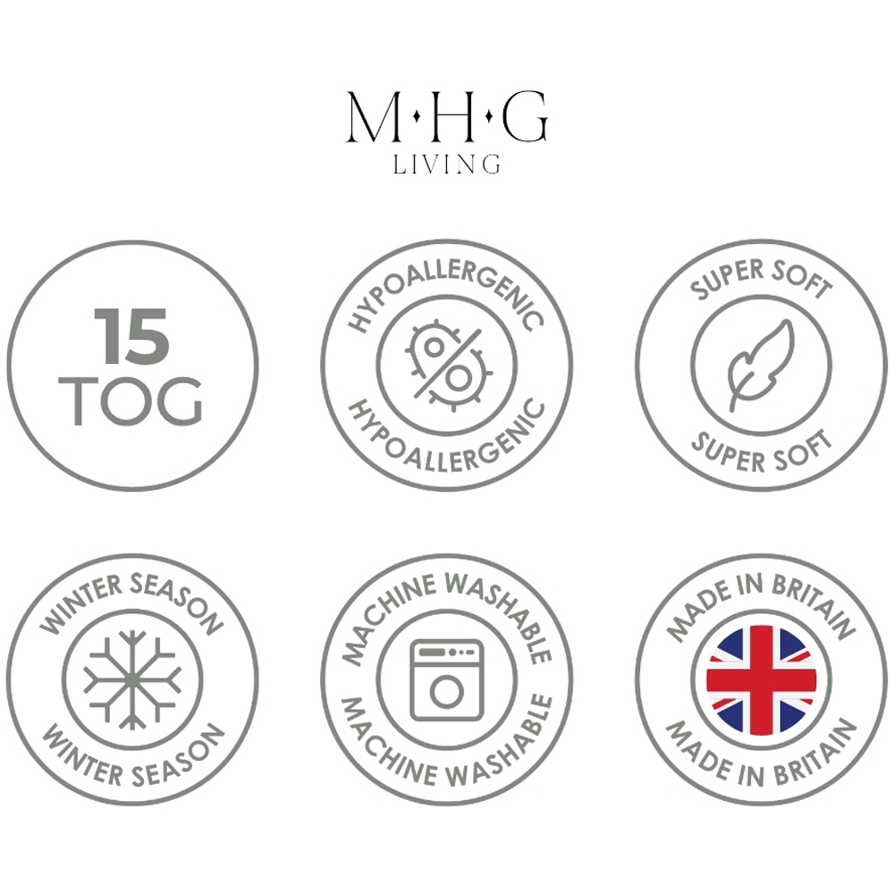 MHG Living Super King Size White Extra Warm Winter Hollowfibre Duvet Set 15 Tog Image 8