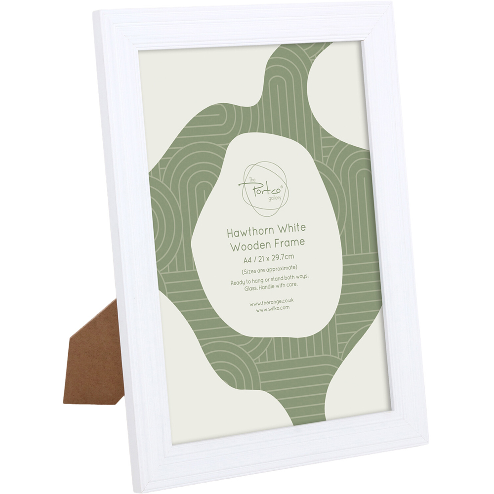 Hawthorn Wooden Plain Photo Frame White A4 Image 6