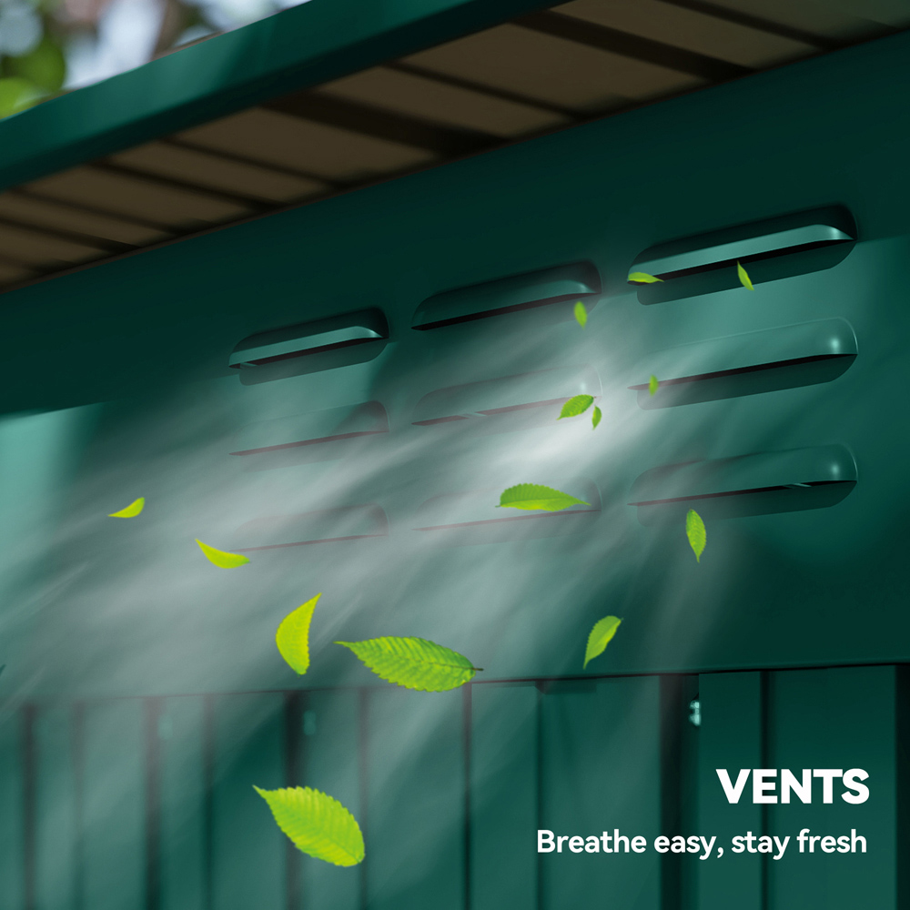 Outsunny 5 x 3ft Green Metal Garden Storage Shed Image 8