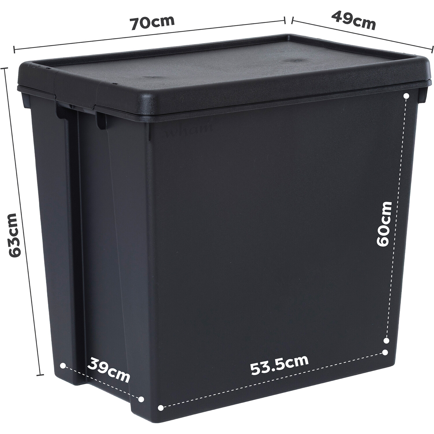 Wham Bam Storage Box Black 154l Image 4