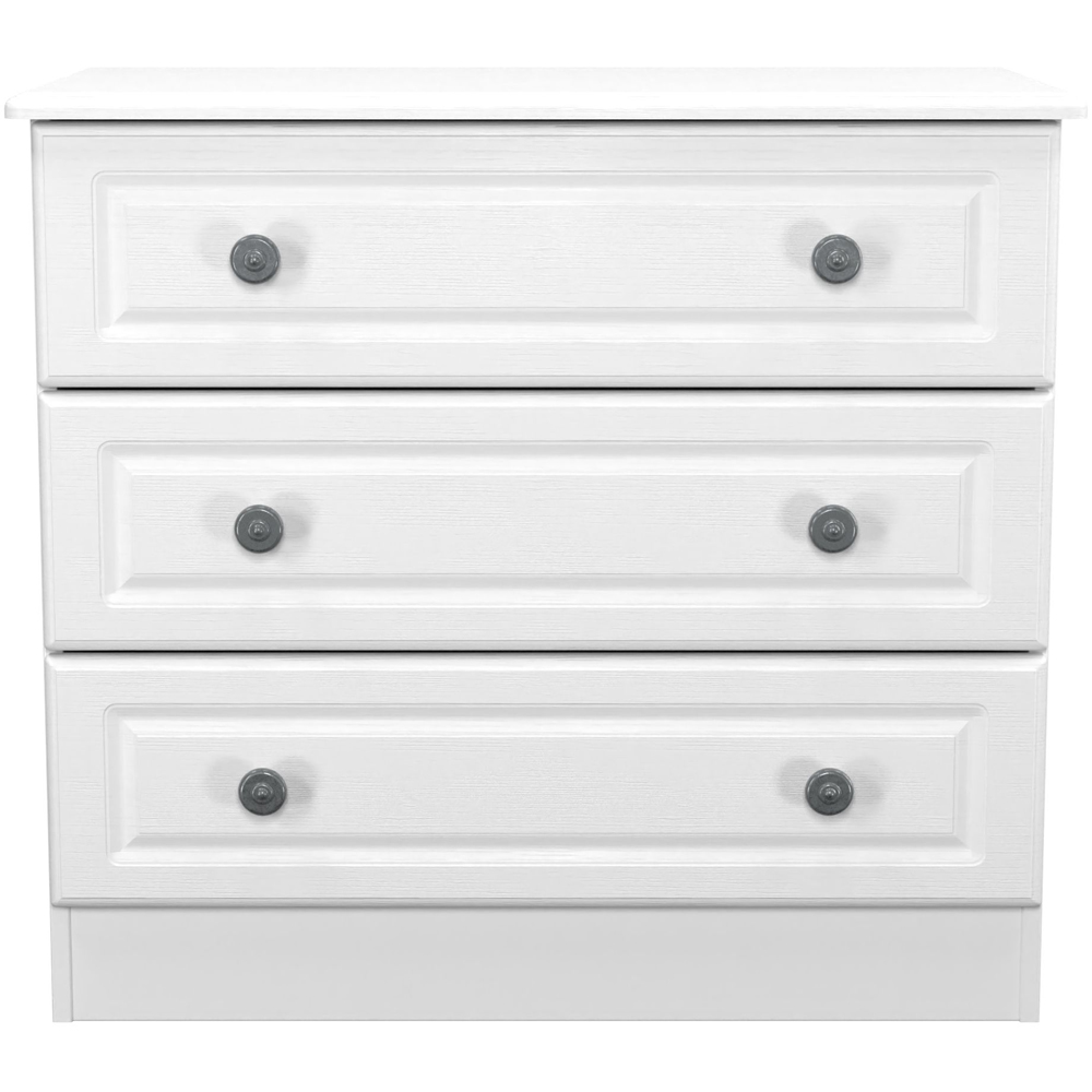 Crowndale Pembroke 3 Drawer Matt White Chest of Drawers Ready Assembled Image 2