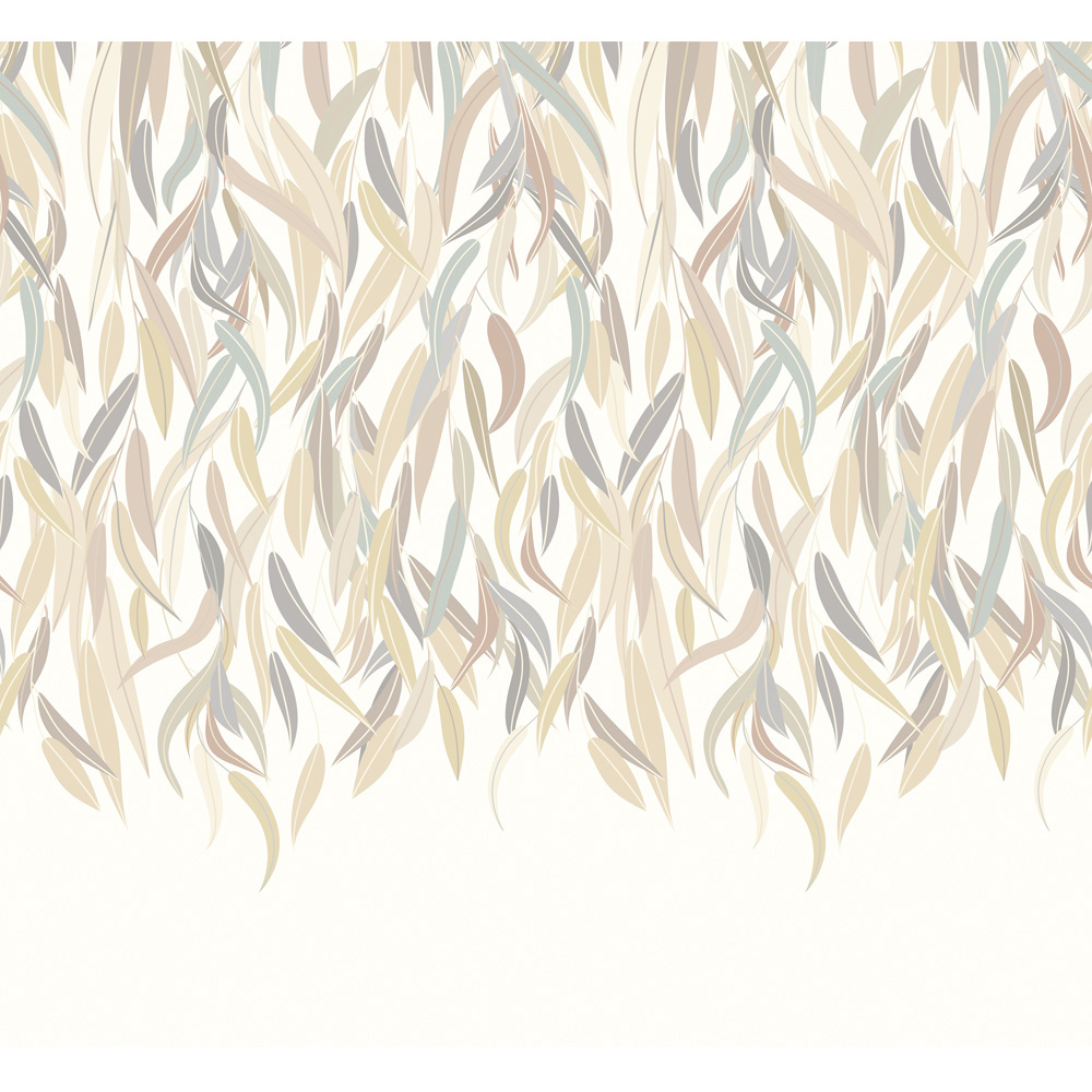 Origin Murals Repeatable Willow Leaf Vine Linen 3 Drop Wall Mural Image 2