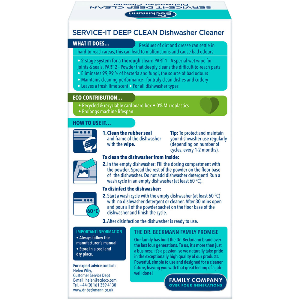 Dr Beckmann Service-it Deep Clean Dishwasher Cleaner Image 5
