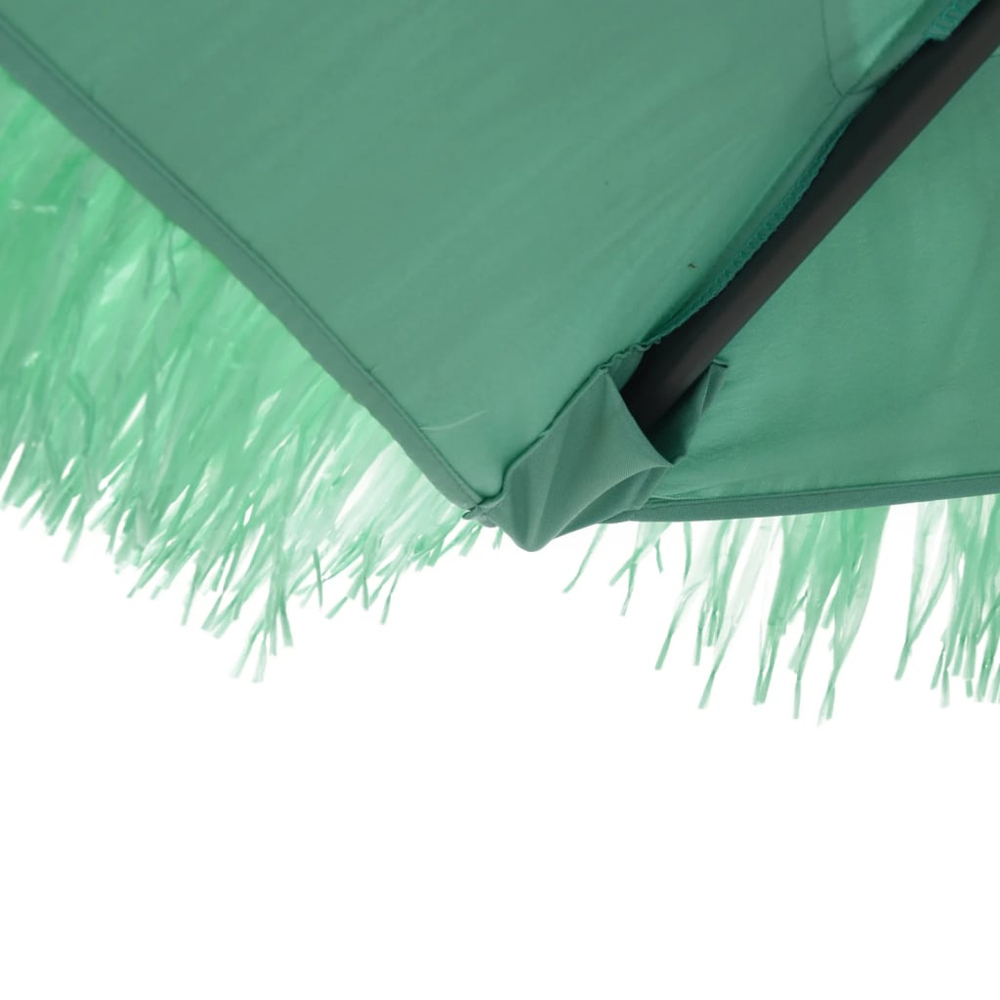 vidaXL Green Straw Top Cantilever Parasol with Steel Pole 2.6m Image 7