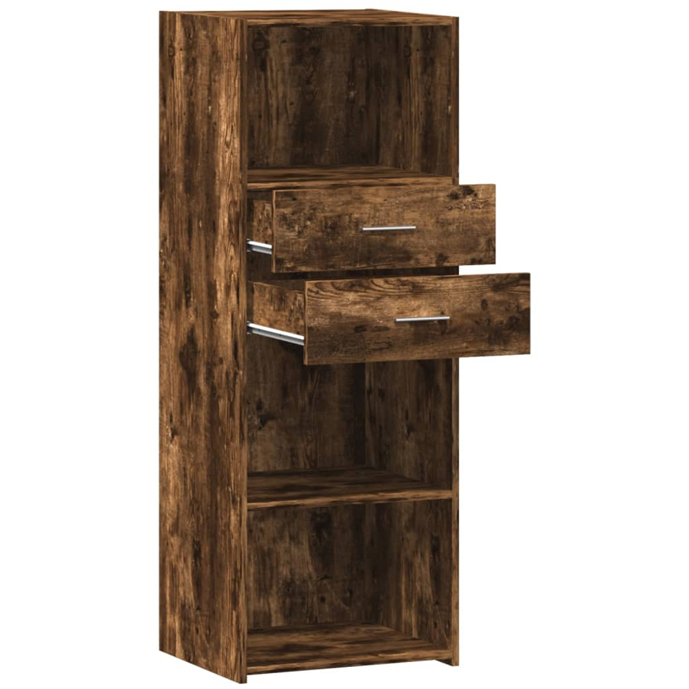 vidaXL 2 Drawer 3 Shelf Smoked Oak Highboard Image 7