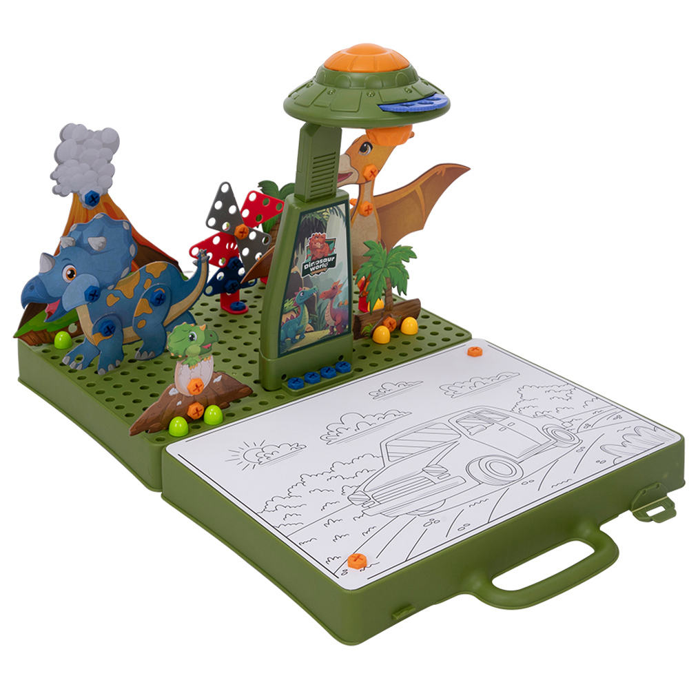 H&O Direct Kids Dinosaur Drawing Projector Puzzle Box with Tools Image 1