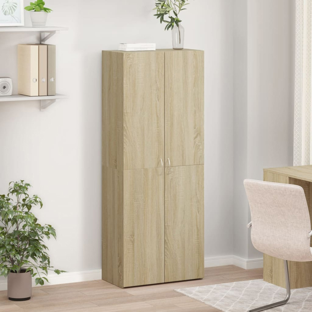 vidaXL 2 Door 4 Compartment Sonoma Oak Tall File Cabinet Image 8