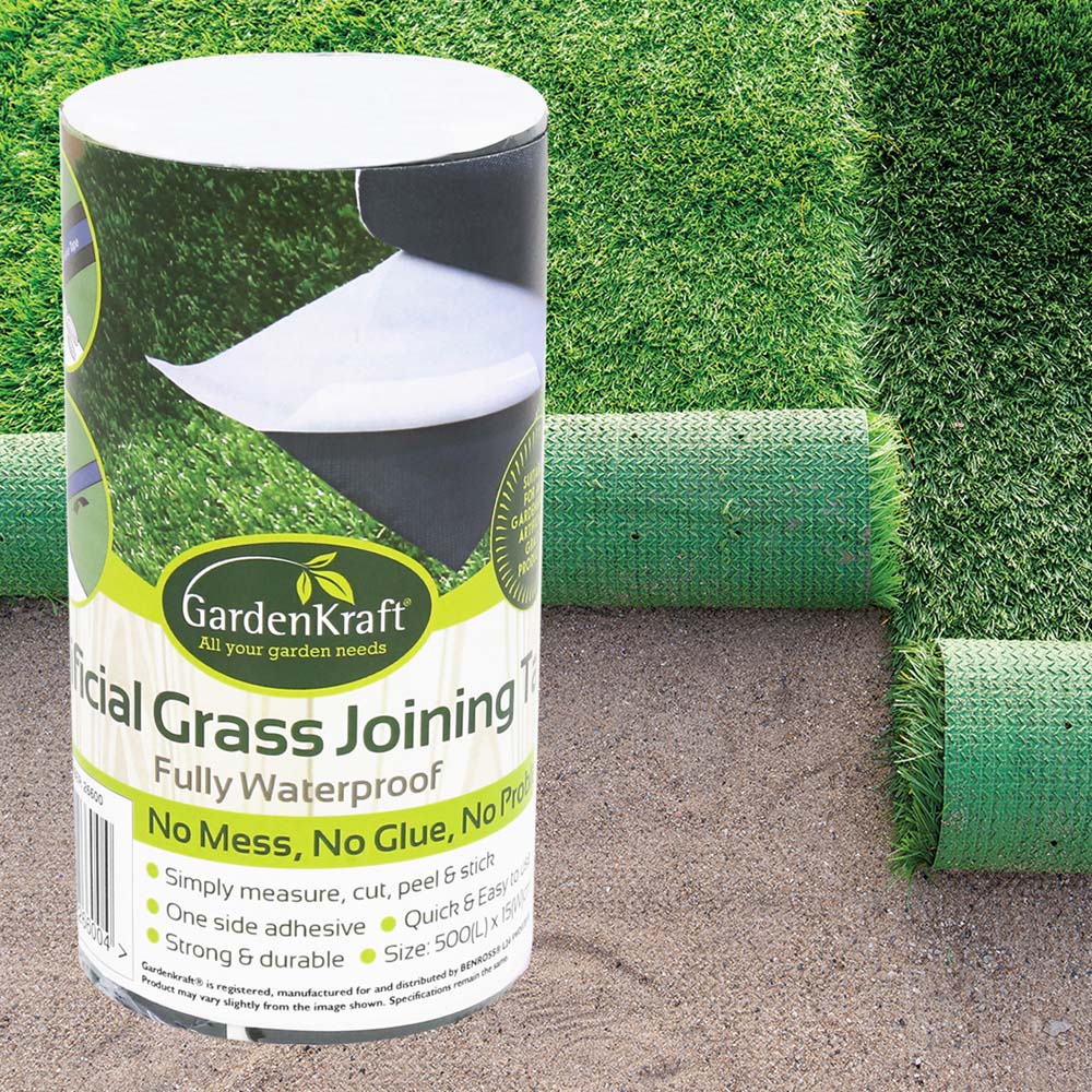 GardenKraft 5m x 15cm Self Adhesive Artificial Grass Joining Tape Image 2