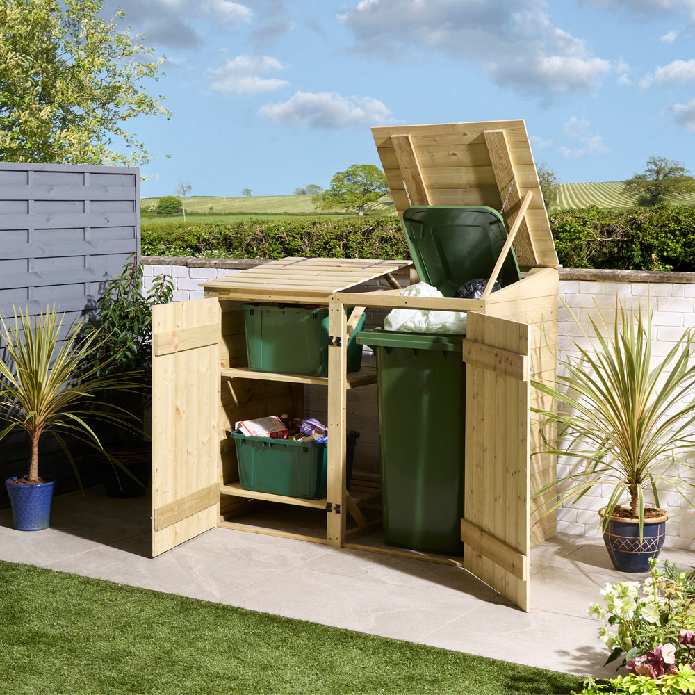 Rowlinson Premier Single Shiplap Bin Store with Box Store Image 9