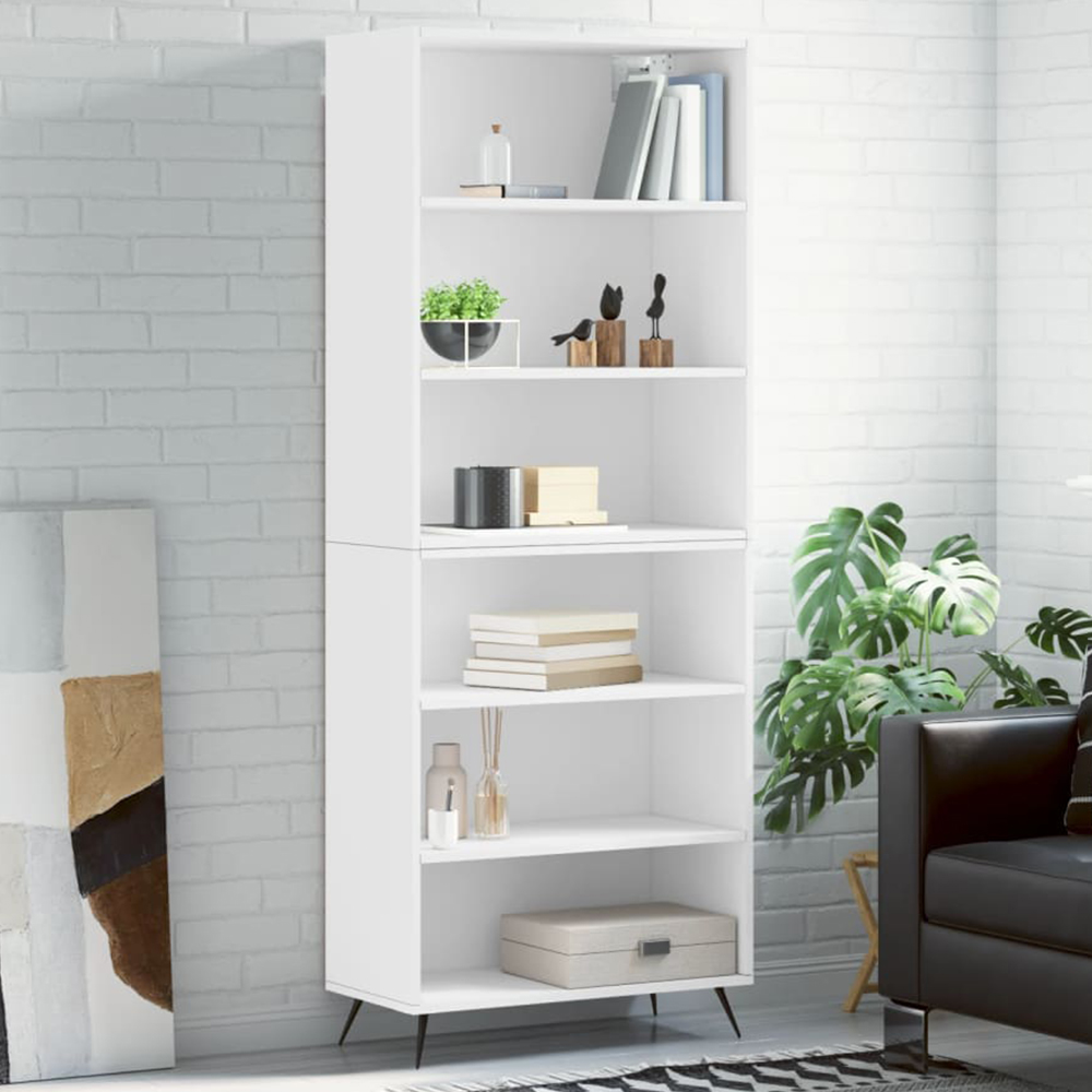 vidaXL 6 Shelf White Highboard Image 1