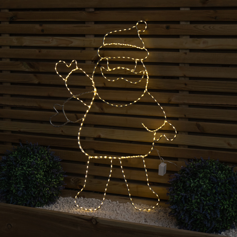 Samuel Alexander 320 Warm White LED Light-Up Waving Santa Christmas Silhouette 79 x 54cm Image 5