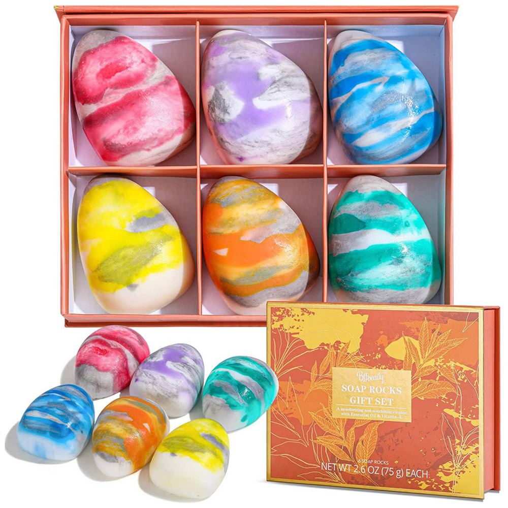 Living and Home 6 Piece Multicolour Soap Bar Image 1