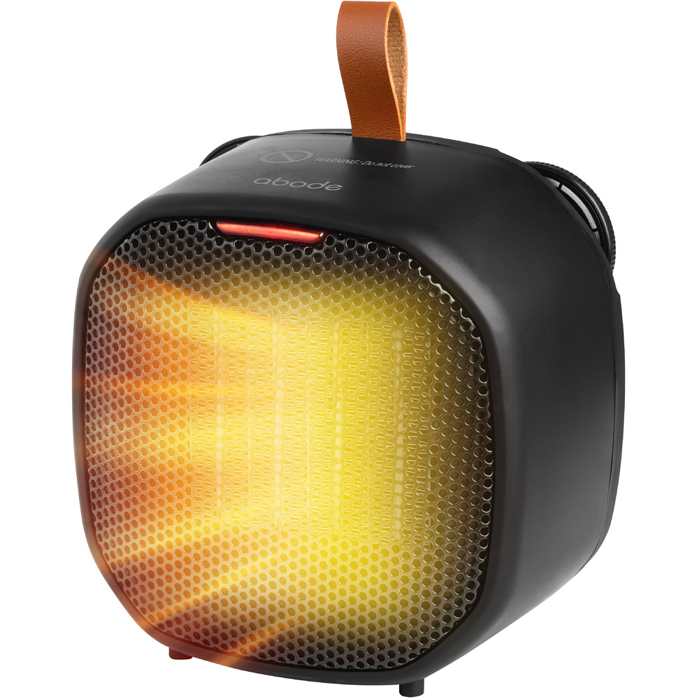 Abode ADTH1002B Black Compact Ceramic Heater with Faux Leather Handle 1400W Image 2