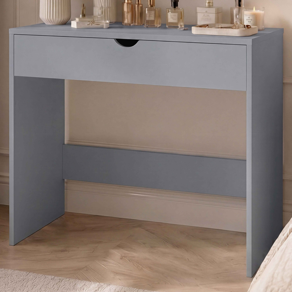 VIDA DESIGNS Single Drawer Grey Dressing Table Image 1