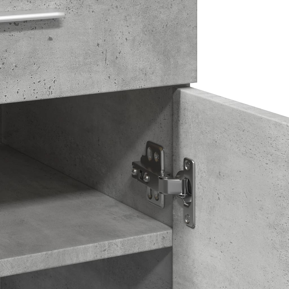 vidaXL 2 Door 2 Drawer Concrete Grey Wooden Sideboard Image 6