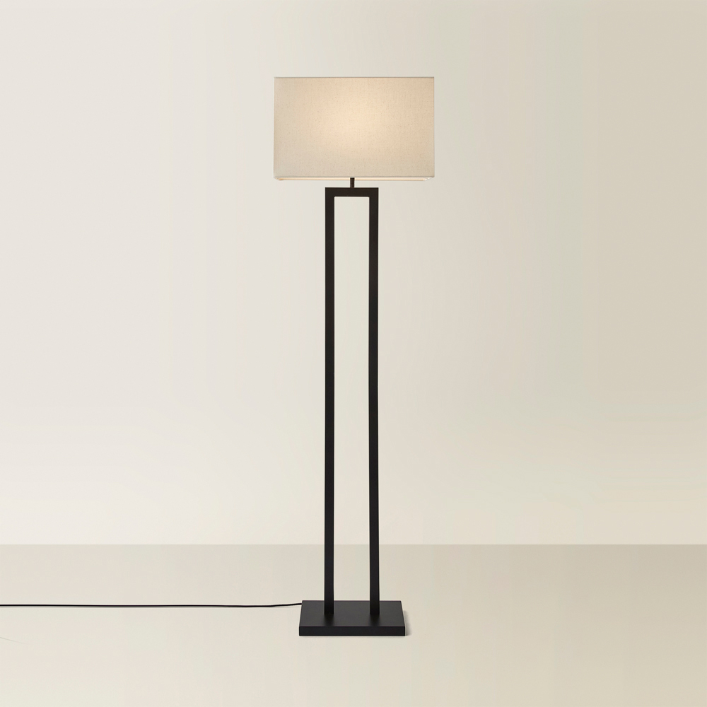 ValueLights Gloria Lamp Shade Black Double Stem Metal LED Floor Lamp Image 5