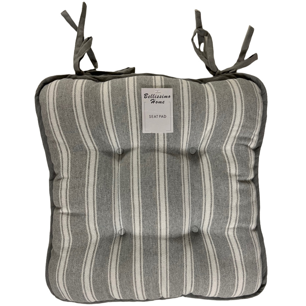 Bellissimo Grey Stripe Seat Pad 4 Pack Image 3